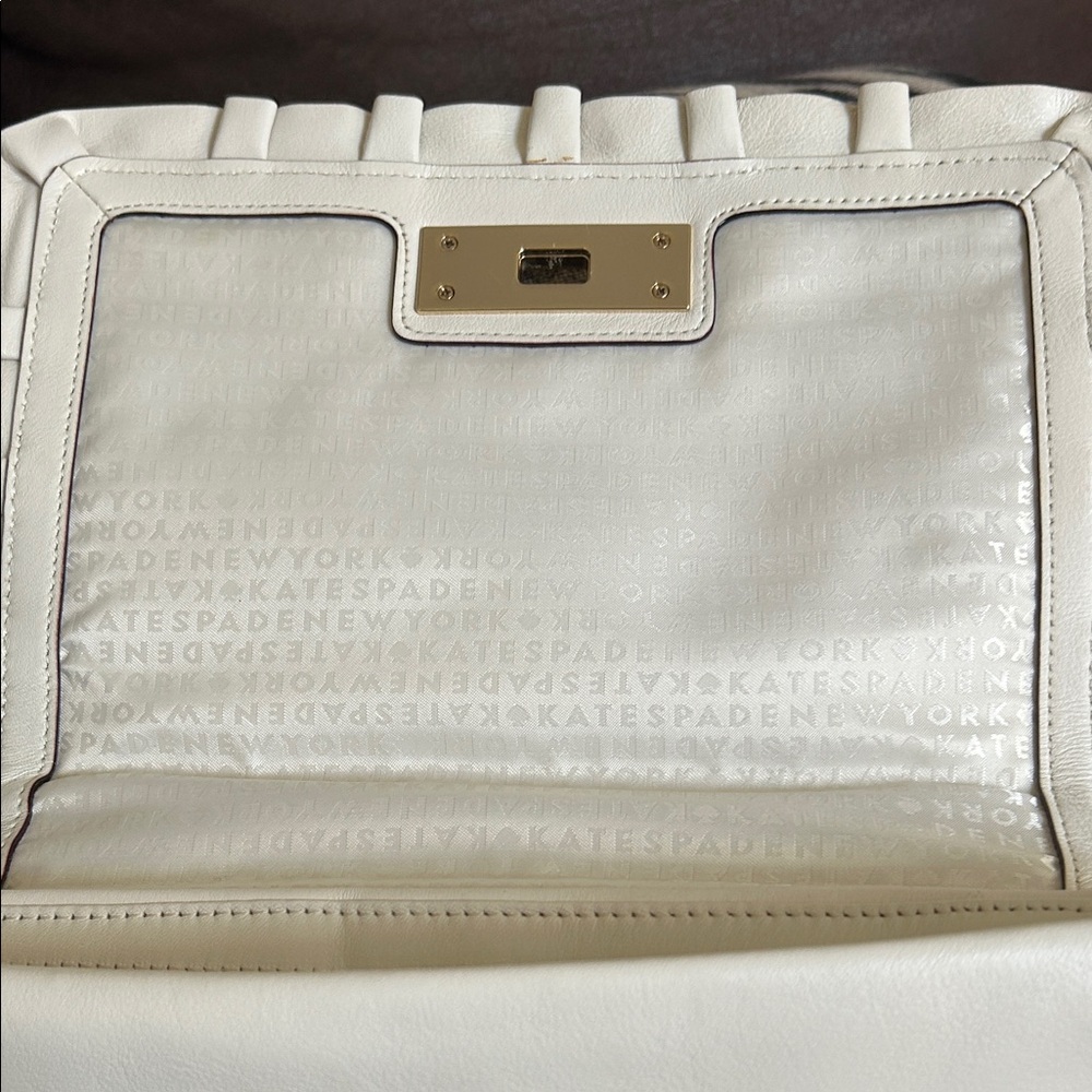 Kate Spade Cream Leather Chain Shoulder Bag .. classy heavy weight 🩷 - Picture 9 of 10